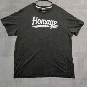 Homage Mens 3XL Charcoal Gray Graphic Logo Short Sleeve T Shirt Tee Soft EUC